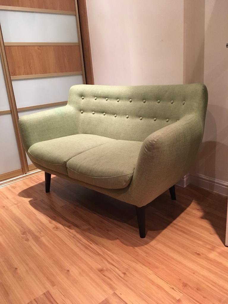 2 seater House of Fraser linea Harry sofa lime green vgood condition