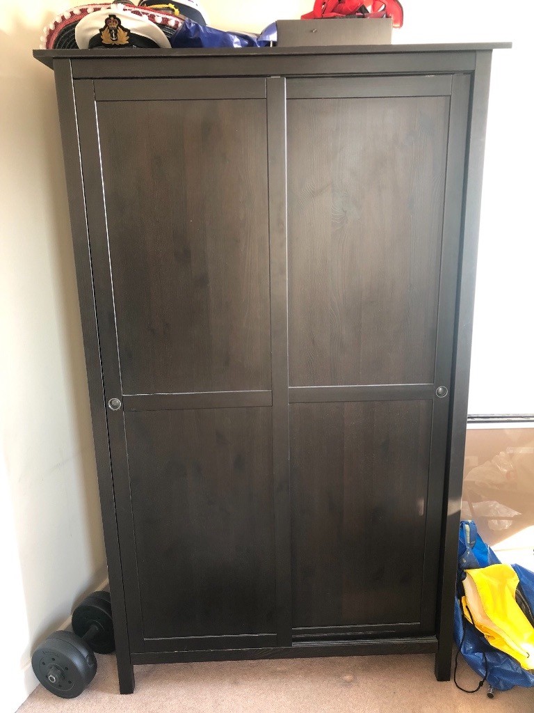Ikea Hemnes Sliding Door Wardrobe Black Brown In London