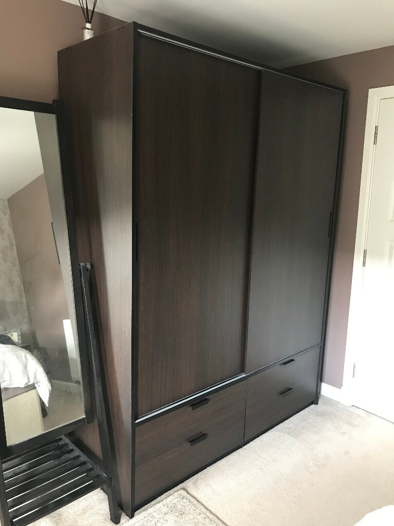 Black Brown Double Wardrobe Ikea Trysil In Dalkeith Midlothian