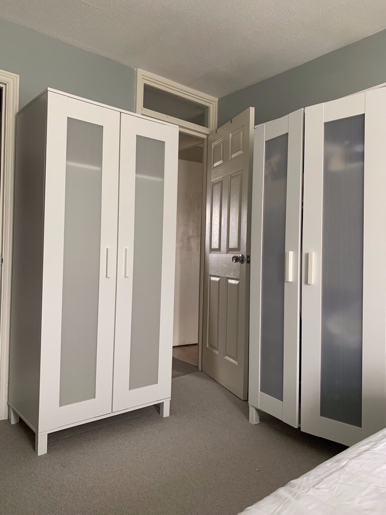 Malm ikea chest 4 draws, 2 Wardrobes Aneboda 81 x 180 cm,1 dining table Ingo WITH 4 chairs in