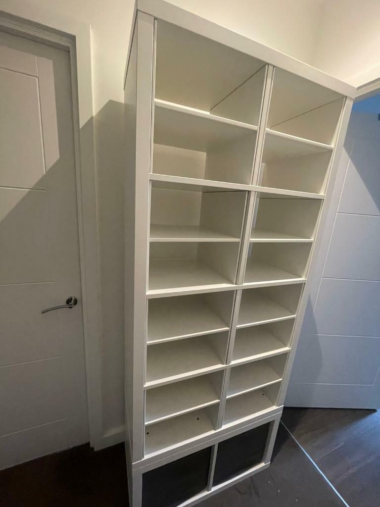 Ikea Kallax White Shelving Unit 5x2 Square Grid With Additional Shelves