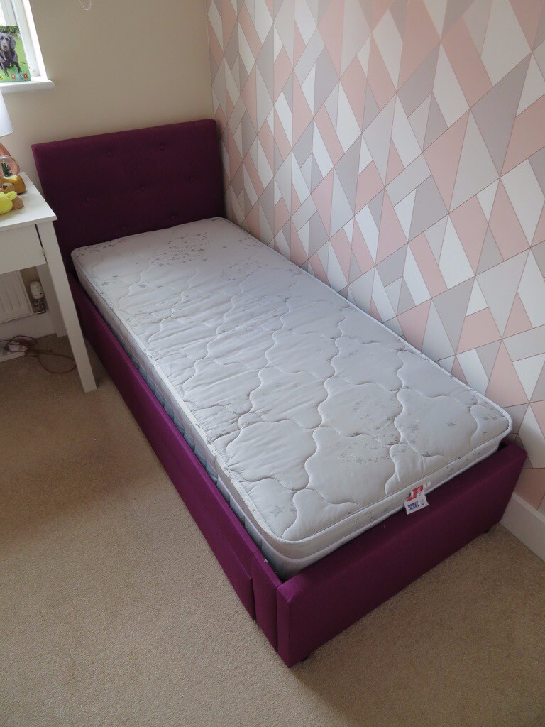 Childrens Midi Small Single Bed, with Mattress and under storage draw