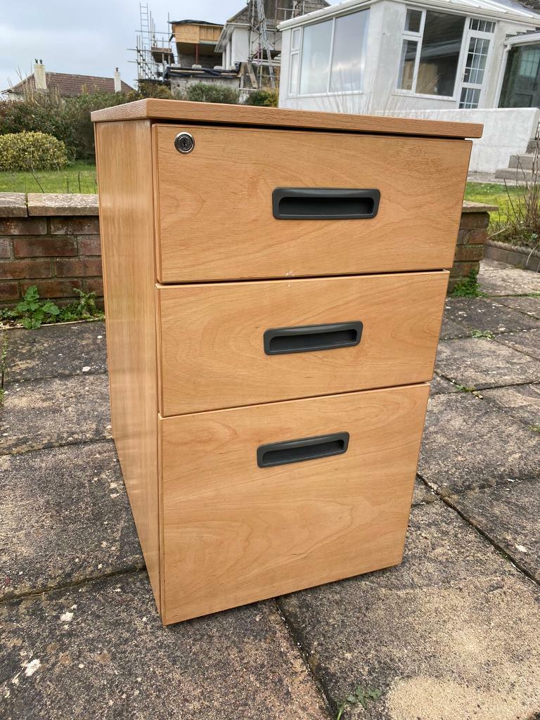 DELIVERY INCLUDED PEDESTAL UNDER DESK BEECH EFFECT DESK DRAWERS