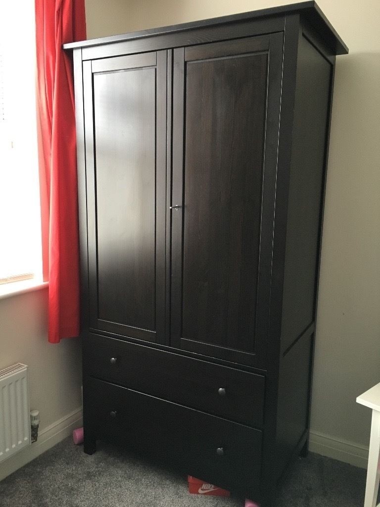  IKEA  HEMNES  BLACK DOUBLE WARDROBE  FREE DELIVERY in 