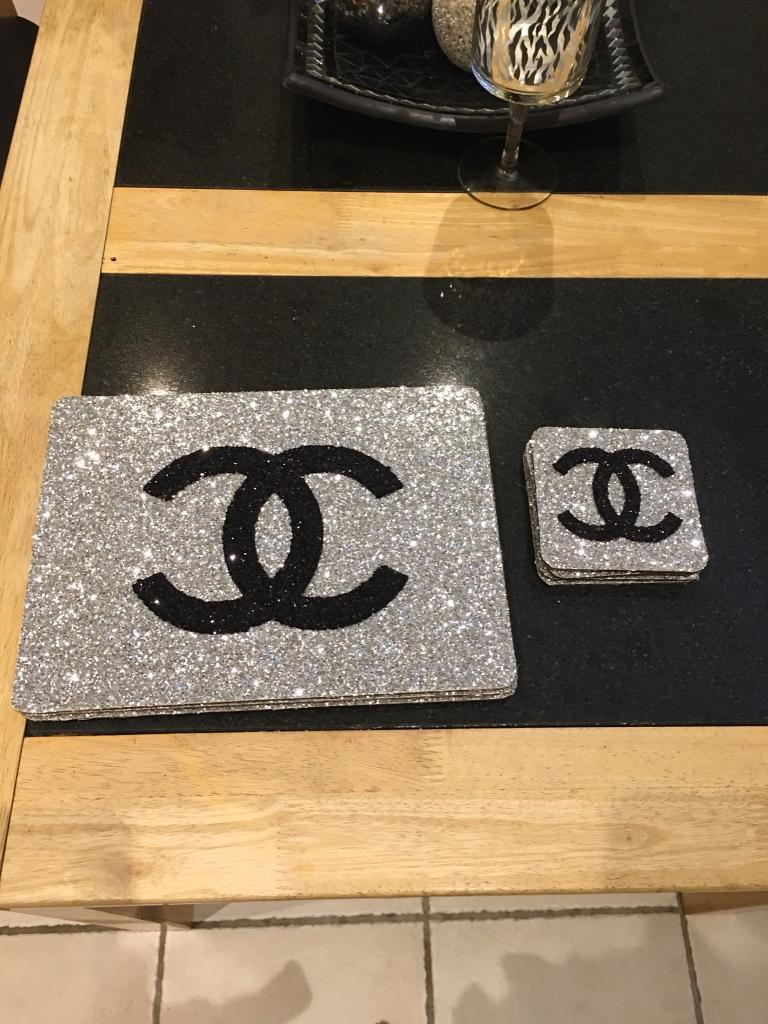 Chanel black and silver table mats and coasters in Carryduff, Belfast