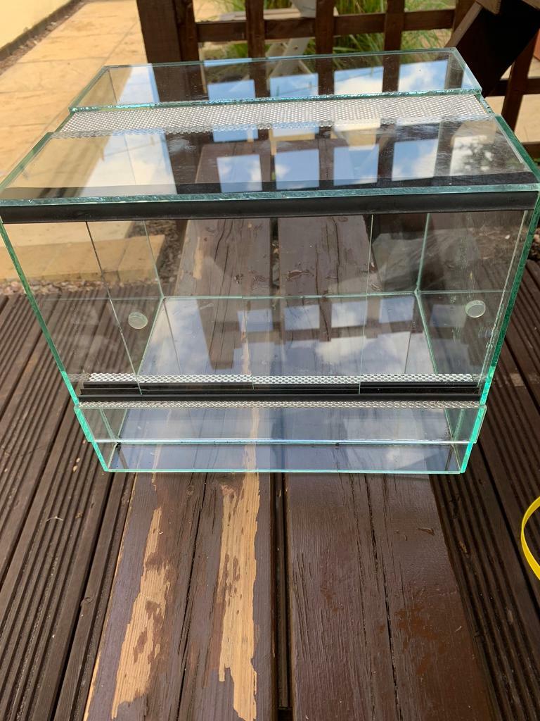 Glass vivarium with sliding doors in Loughborough, Leicestershire