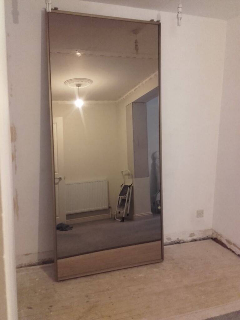 Floor to ceiling mirror double wardrobe doors and runners ...