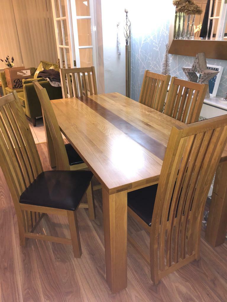 Solid Oak 6Seater Dining Table + Chairs in Liverpool, Merseyside Gumtree