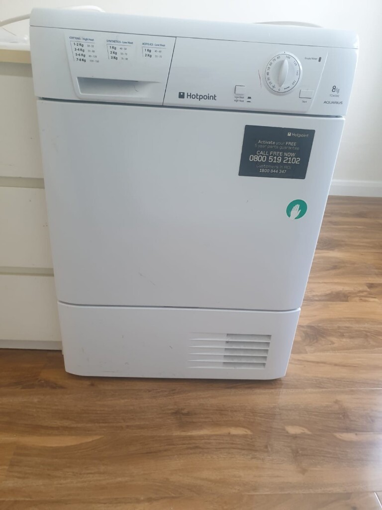 Second hand HOTPOINT Aquarius TCM580BP Condenser Tumble Dryer White