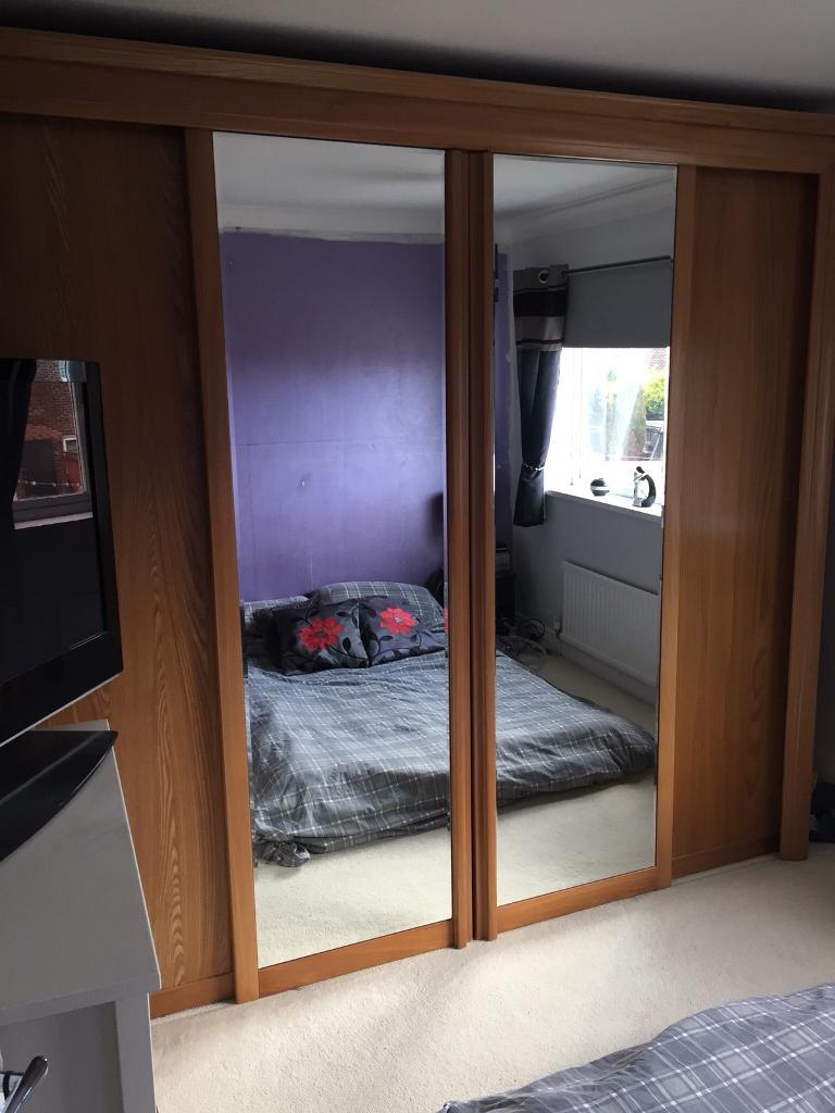 Oak Effect Large Walk In Wardrobe And Bed In Peterlee County