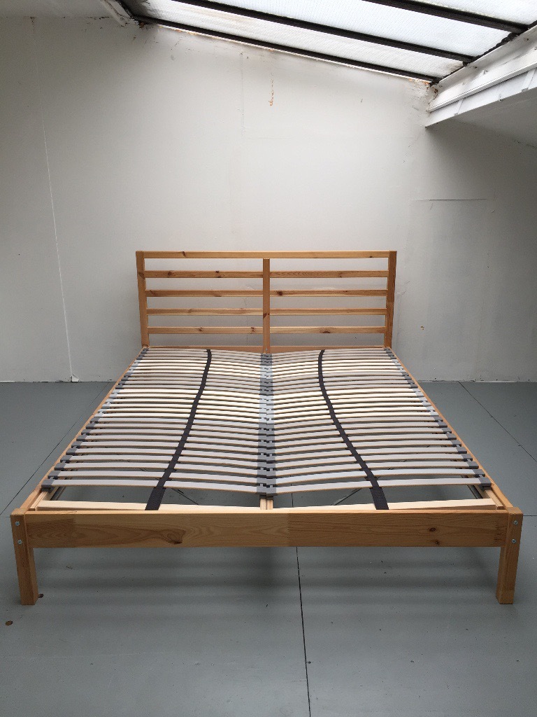 IKEA TARVA King Size Bed Frame (w. Lonset Slatted Bed Base) MUST SELL