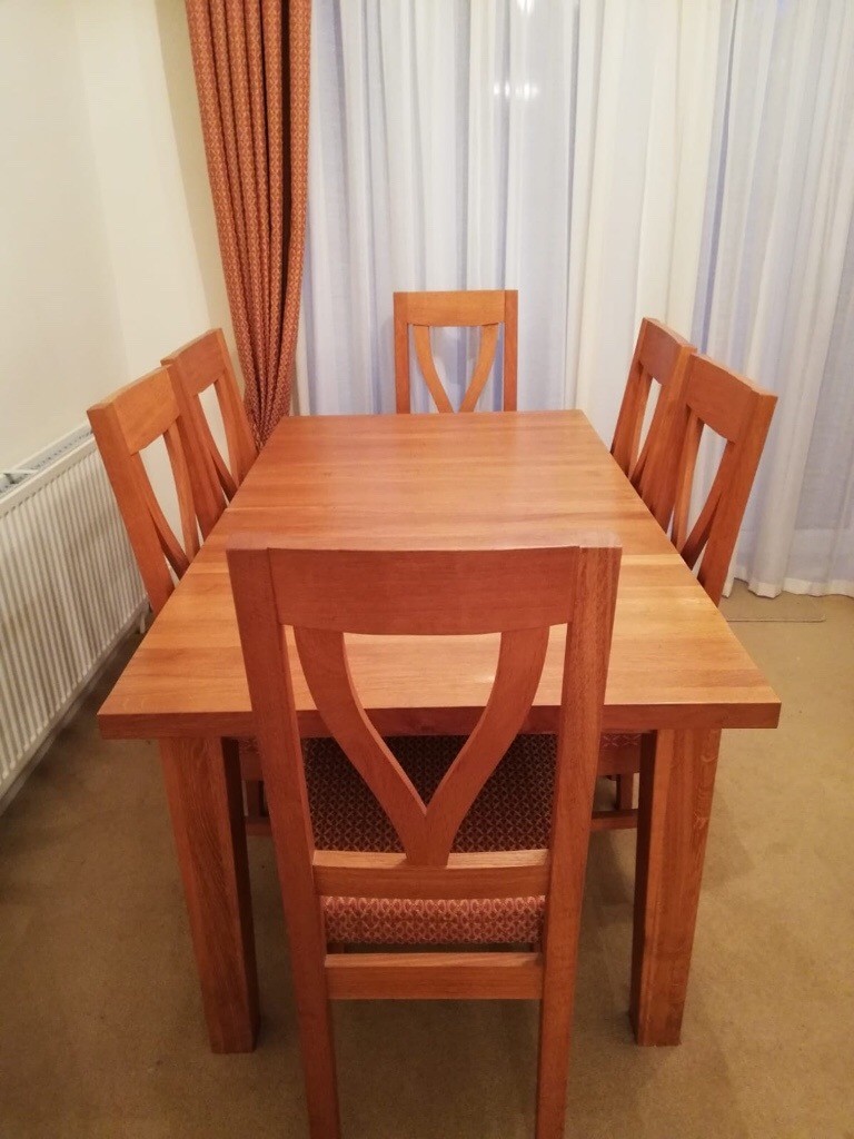 Solid Oak Dining Room Table and 6 Chairs | in Wakefield ...