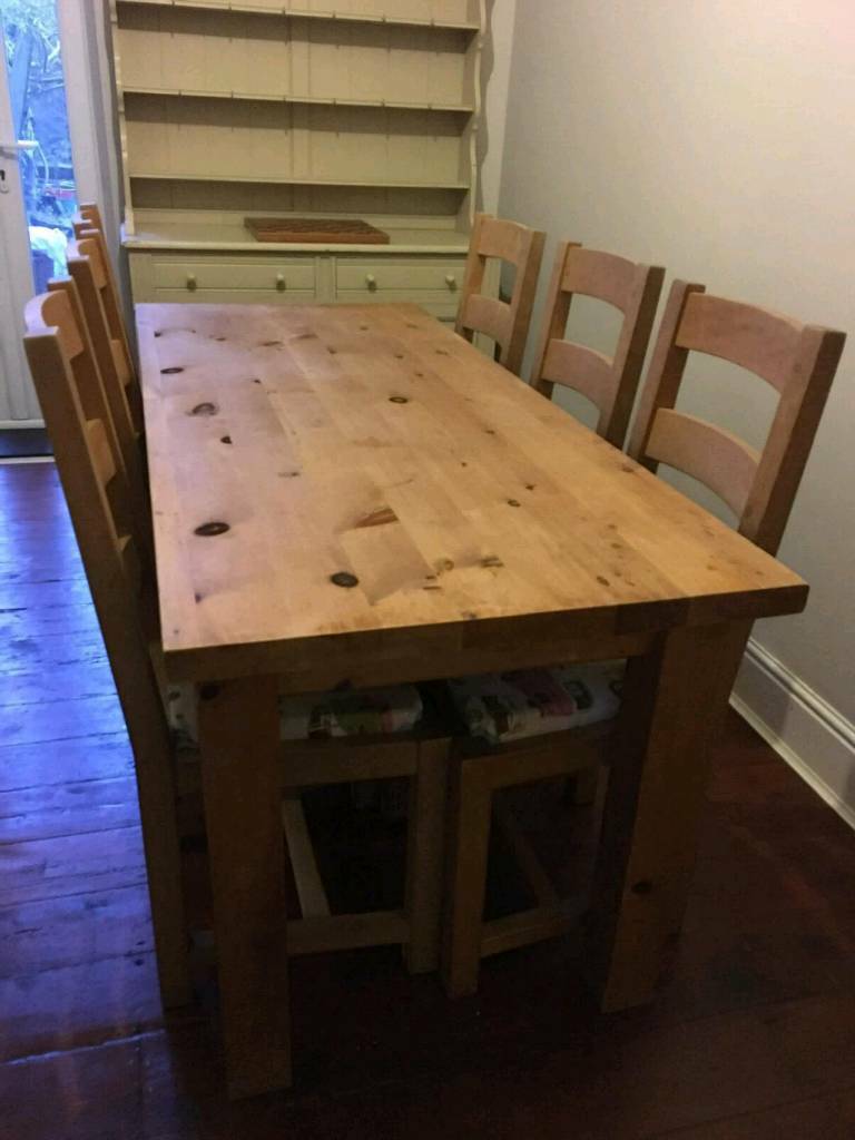 solid wood kitchen table & 6 chairs in cathays, cardiff