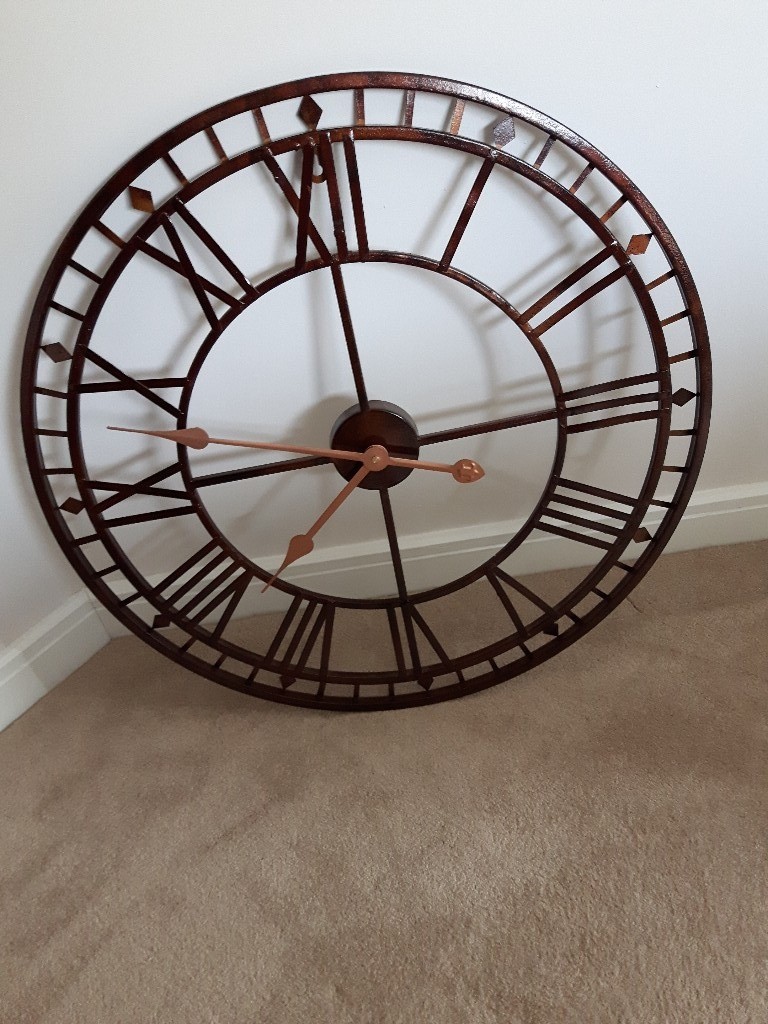 Large skeleton wall clock brown/copper in Washington, Tyne and Wear