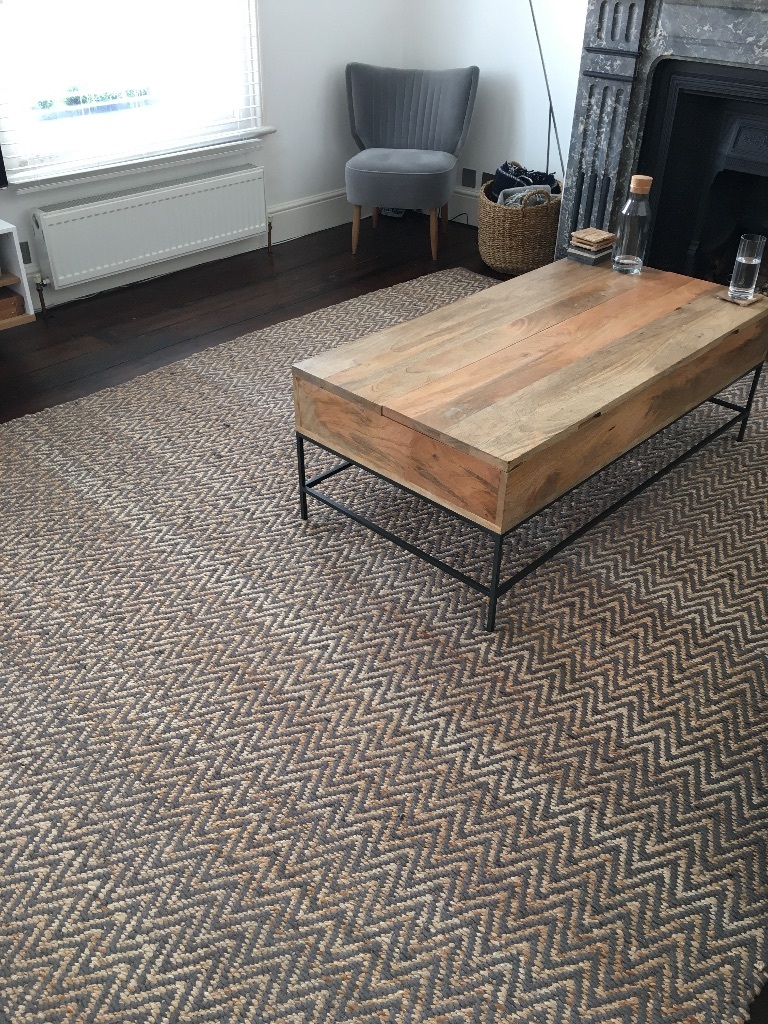 West Elm Rug Jute Herringbone Natural Chenille Hand Woven ...