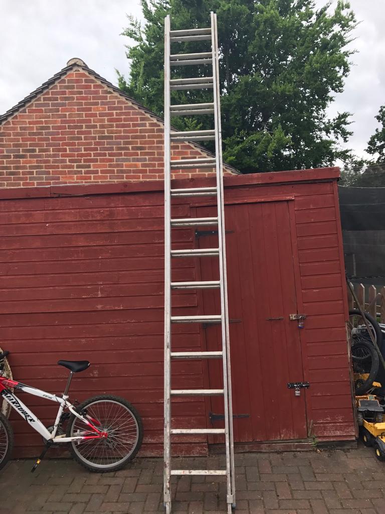 12 ft x 2 Very long aluminium ladders double run extended in Dereham