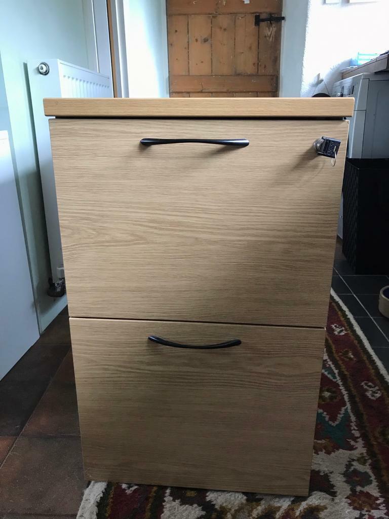 Office oak veneer 2 drawer lockable filing in Bakewell, Derbyshire Gumtree