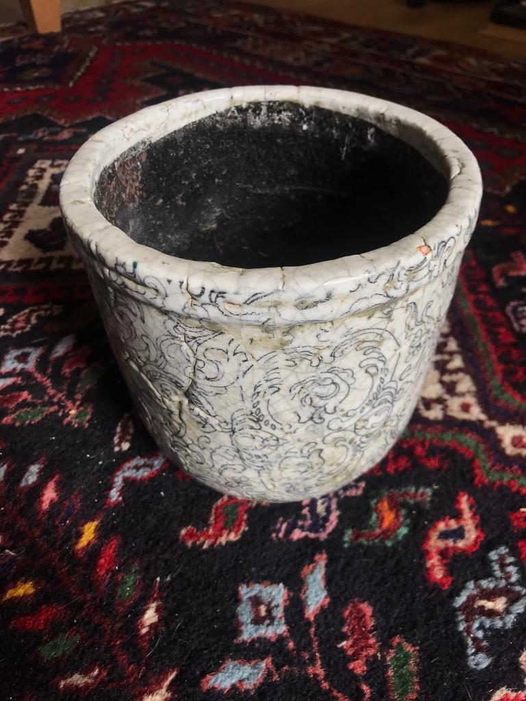 Anthropologie Plant Pot With Stencilled Details In Victoria London