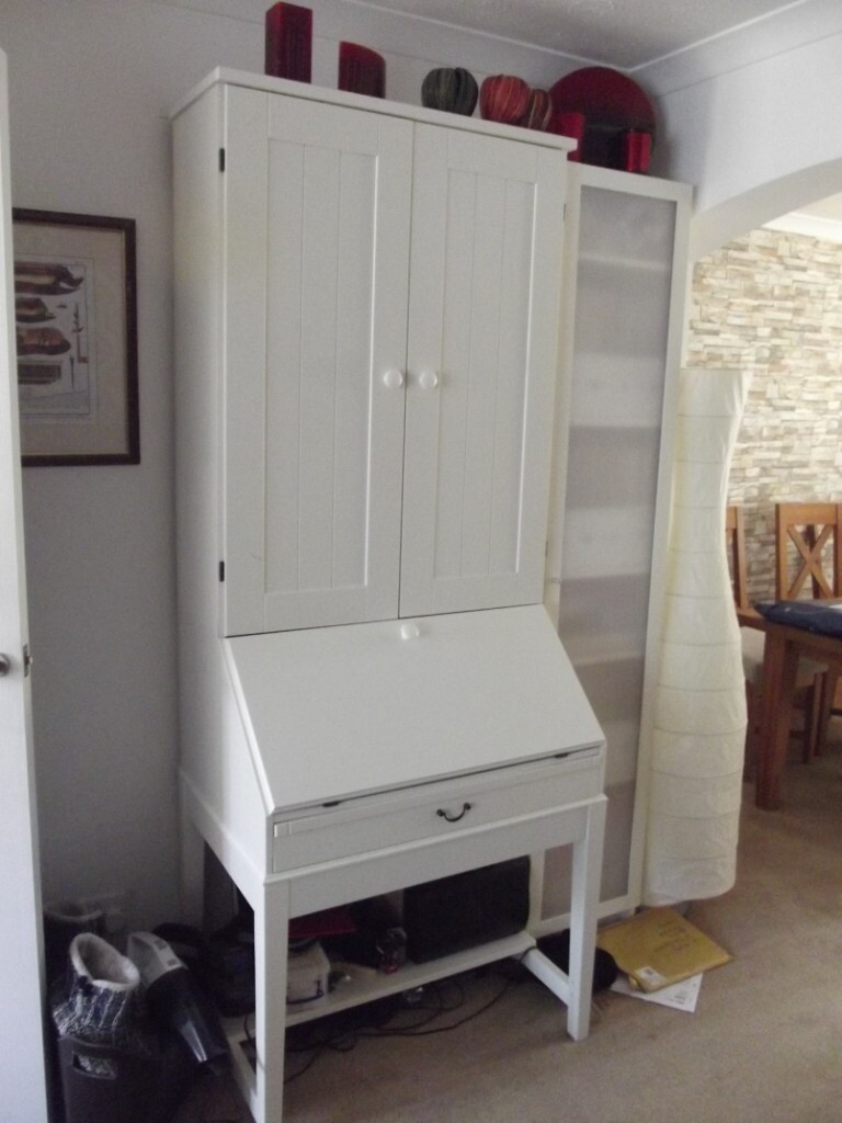 Ikea Hemnes desk with cupboard over. Lots of storage. | in Cambridge