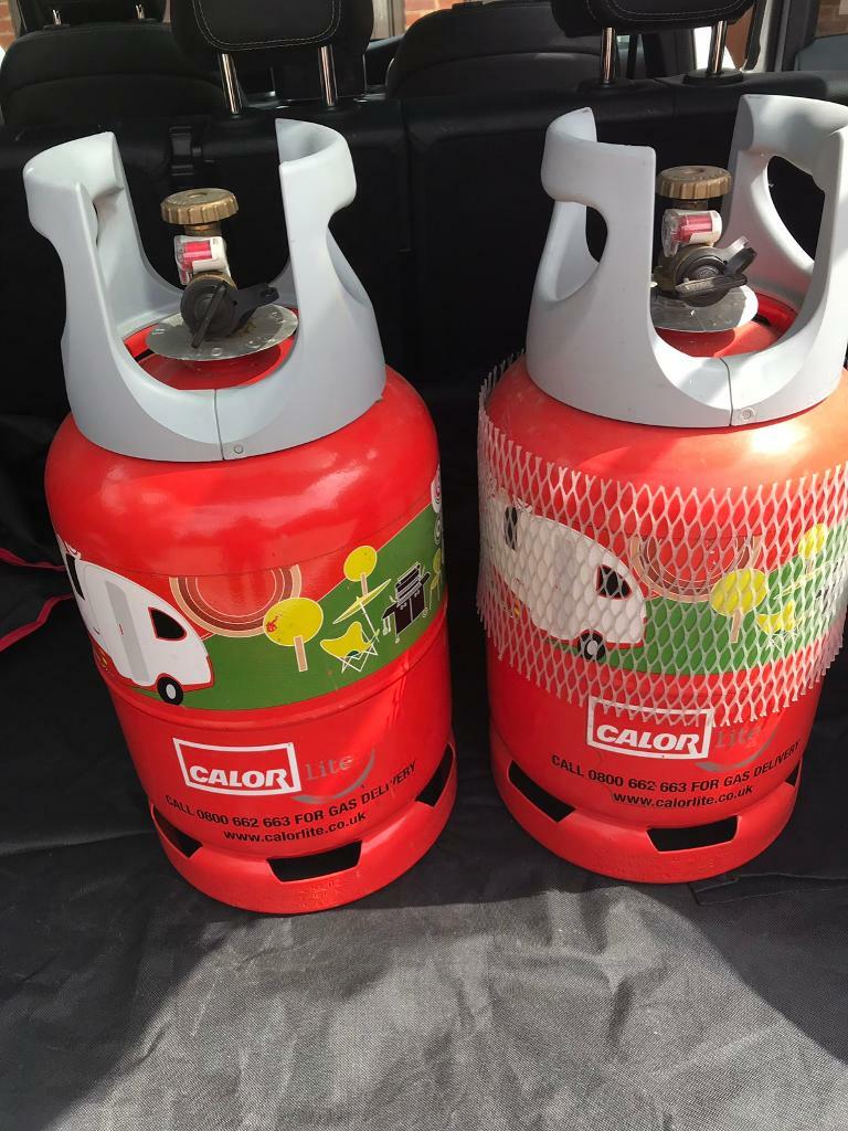 2 empty calor propane lightweight gas bottles ideal for caravan/motor