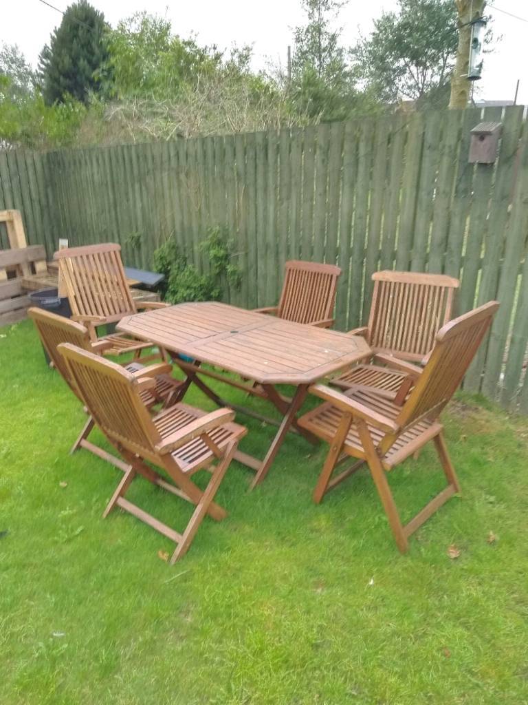 Wooden garden table n chair set | in Glasgow | Gumtree