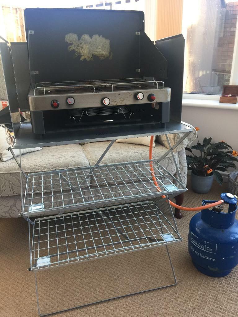 Camping stove cooker + stand + calor gas 4.5kg butane in Cheadle