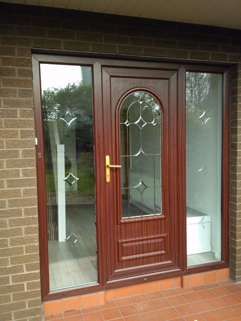 UPVC Front Door & frame for sale (Rose wood) in Greenisland, County