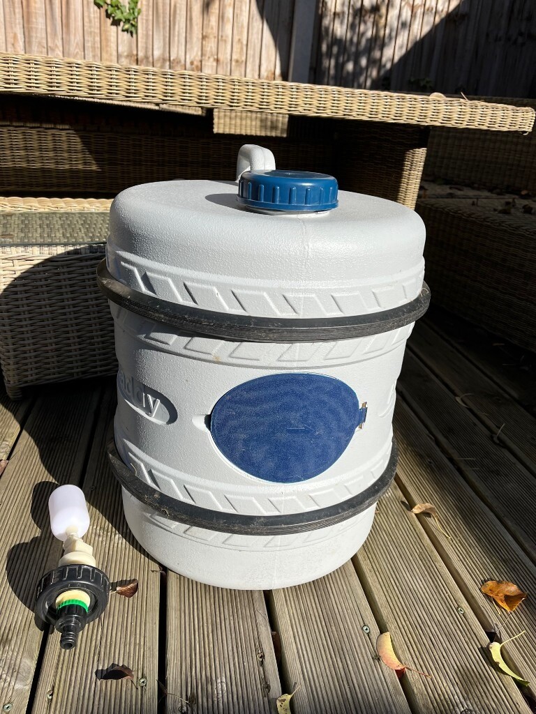 50L Aqua Caddy Caravan Water Barrel + Mains Water Adapter Float Valve