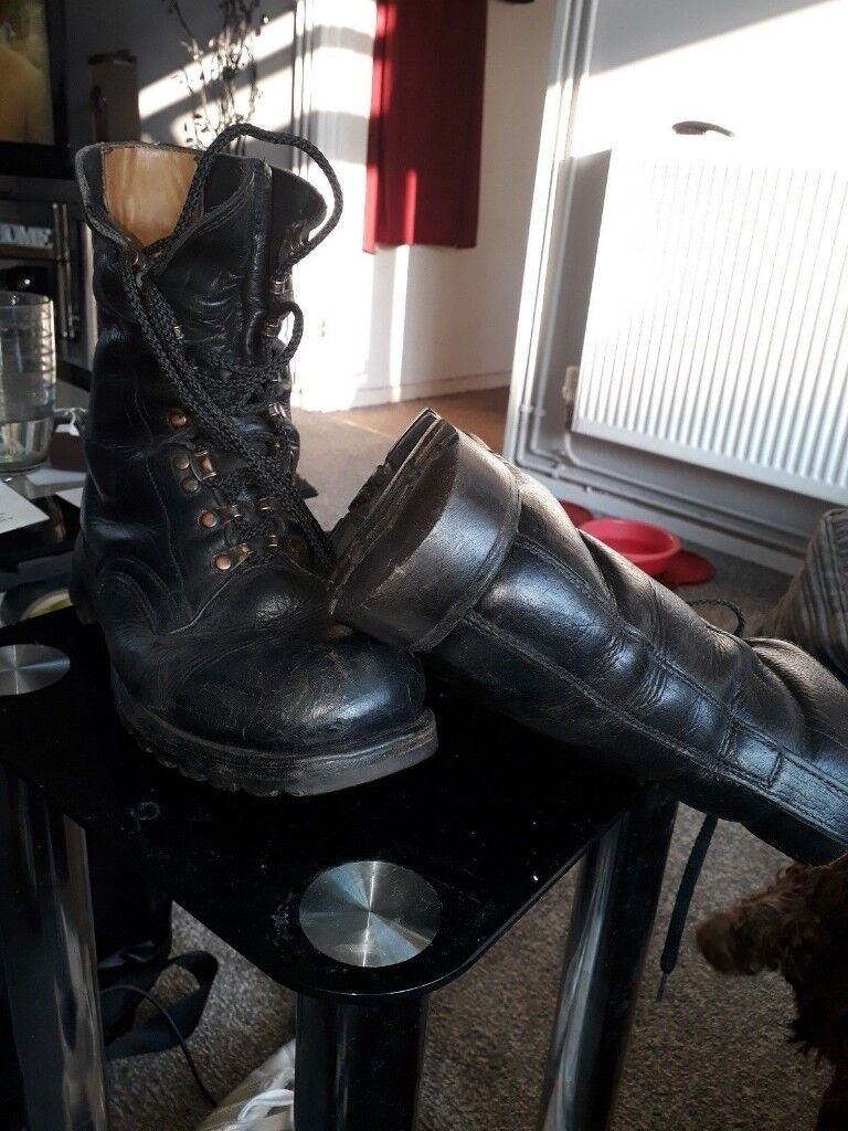 leather upper rubber bottom boots