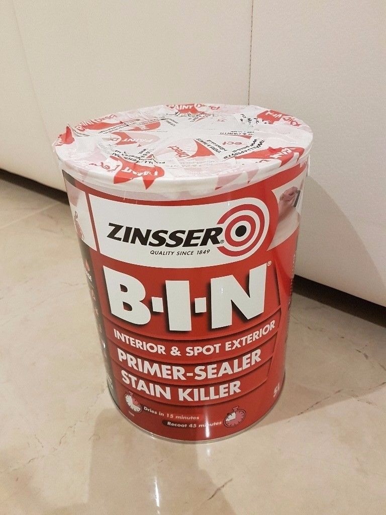 Zinsser BIN Shellac Primer Sealer 5 Litre **NEW** 2 Units Available