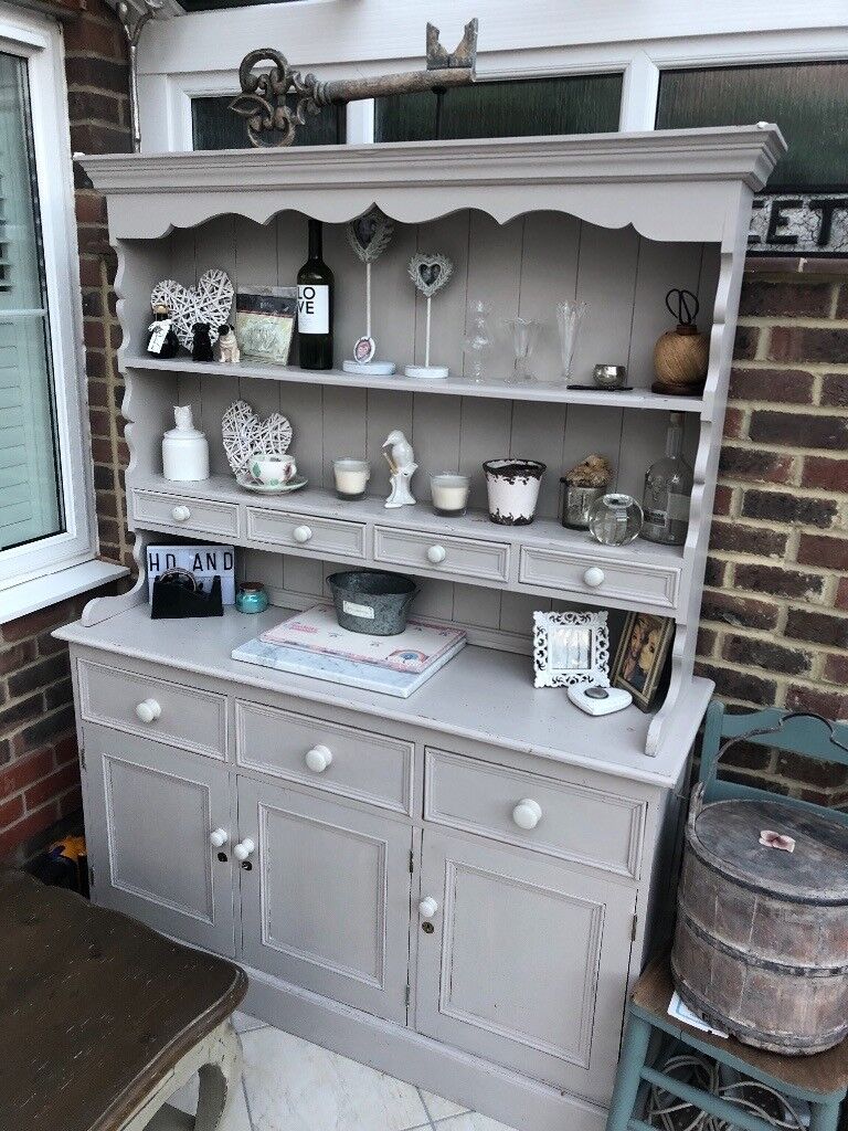 Large Painted Grey Shabby Chic Dresser In Horsham West