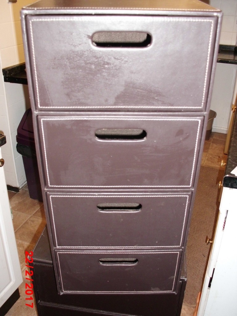 Brown Faux Leather Drawer Unit In New Ollerton Nottinghamshire