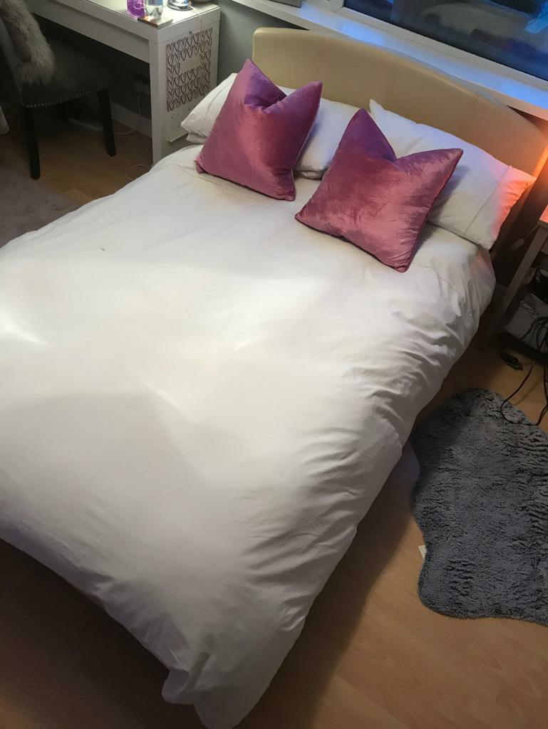 Queensize (small double bed) complete bed and silent night mattress