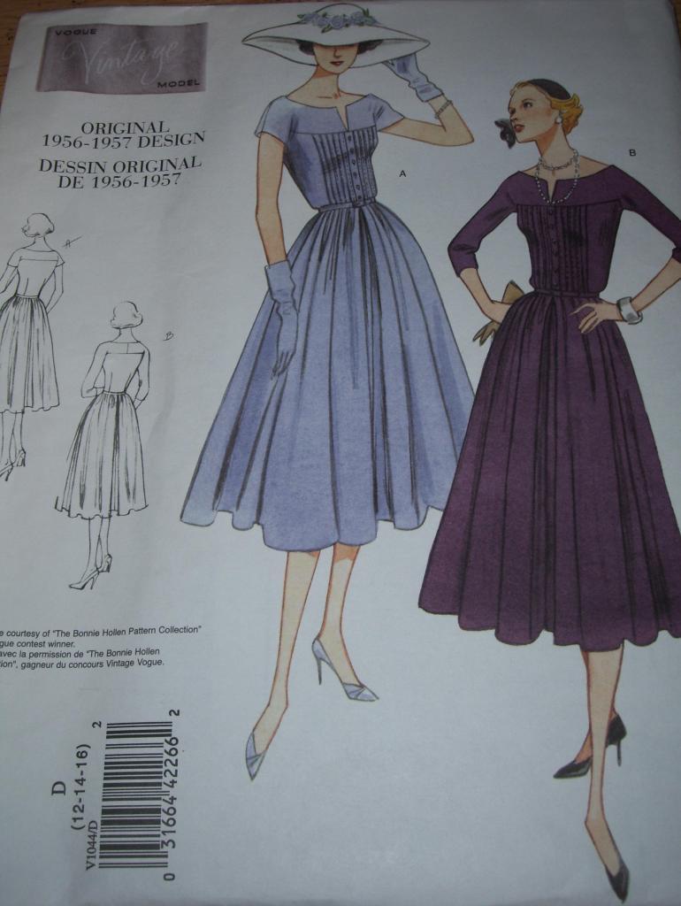 🌹1956-57 DESIGN VOGUE #V1044-LADIES PRETTY PLEATED BODICE