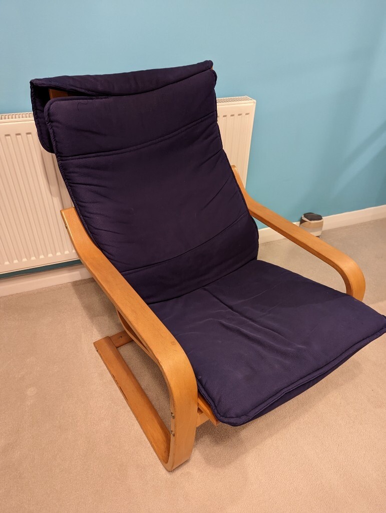 Ikea Chair POÄNG Armchair, Used, Navy Blue in Oxted, Surrey Gumtree