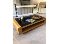 Coffee table with a tinted glass top
