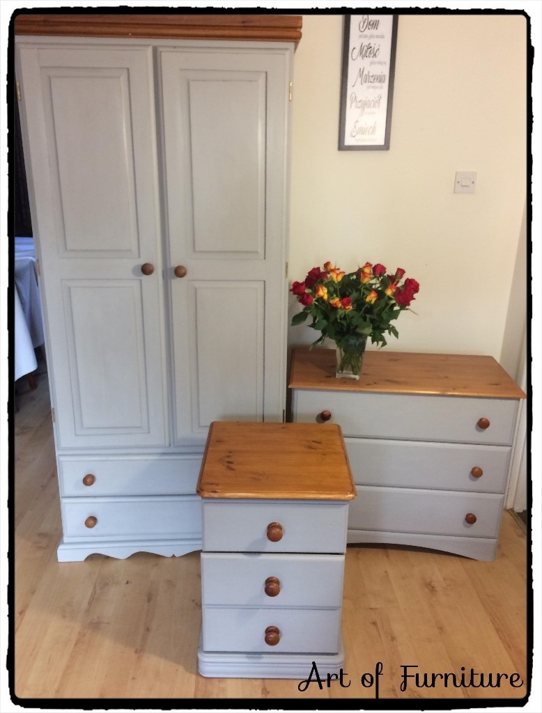 Pine Bedroom Furniture Set Wardrobe Chest Of 3 Drawers Bedside