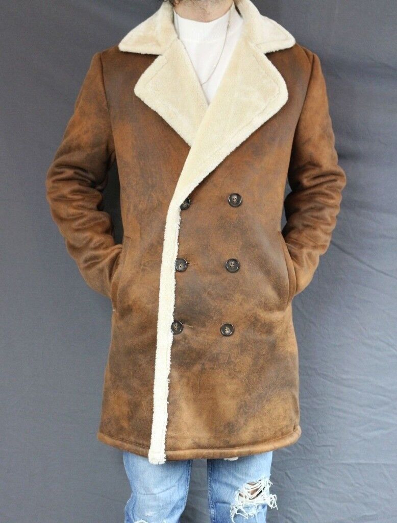  MENS  Stradivarius Double faced jacket  coat  faux  suede  