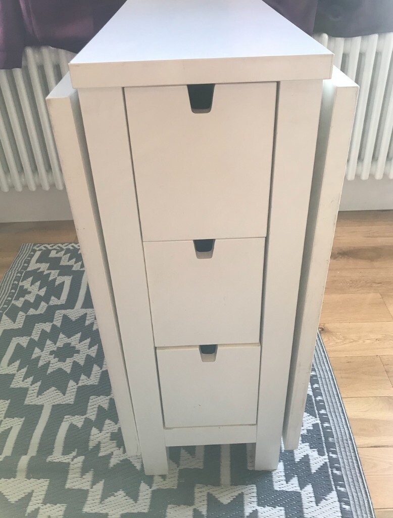 White Norden Ikea Table With Storage 40 In West Hampstead