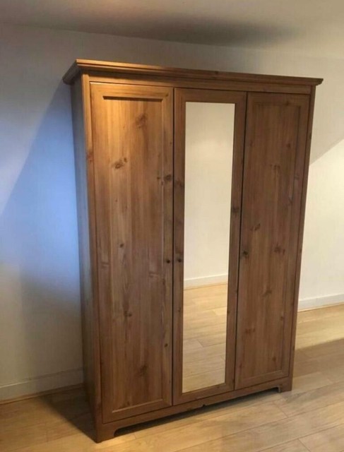 Free Delivery Ikea Aspelund Oak Triple Mirrored