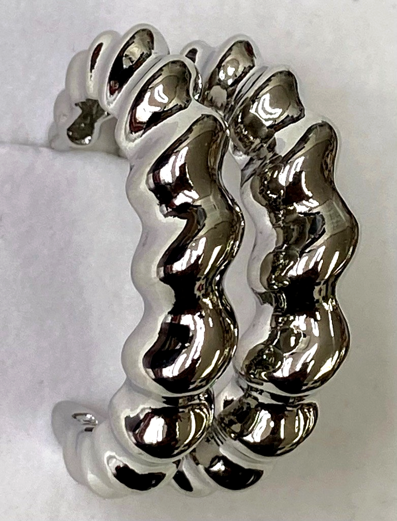HSN R.J. Graziano Silver-tone " Every Day Lux"  Bubble Hoop Earrings Pierced