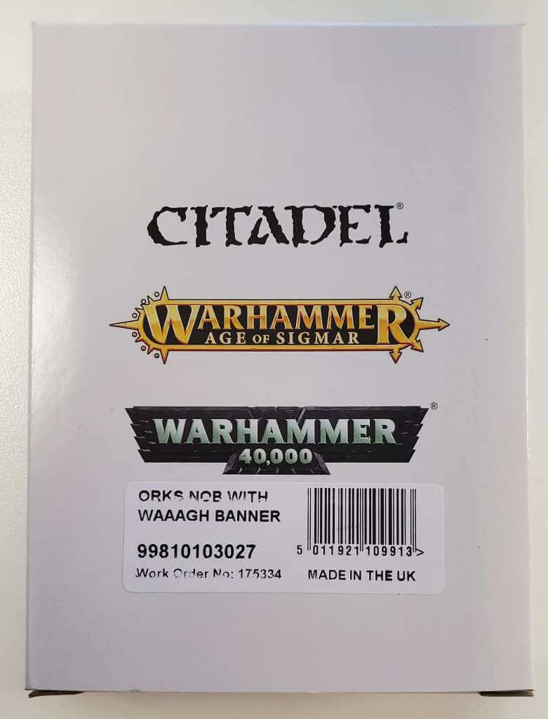 Орочий Ноб со знаменем Waaagh Наконечник боевого молота 40K