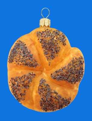 KAISER BREAD ROLL EUROPEAN BLOWN GLASS CHRISTMAS TREE ORNAMENT GIFT