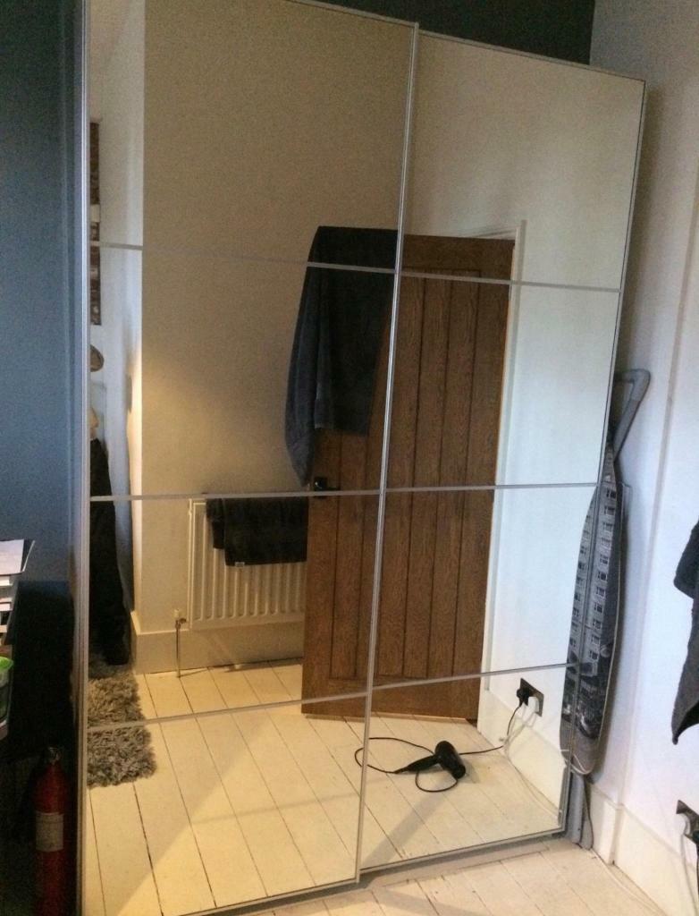 Ikea Pax White Sliding Mirrored Wardrobe Great Condition Can Deliver