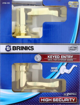  Brinks Keyed Entry Wave Lever Polished Brass High Security ( 2706-105 )