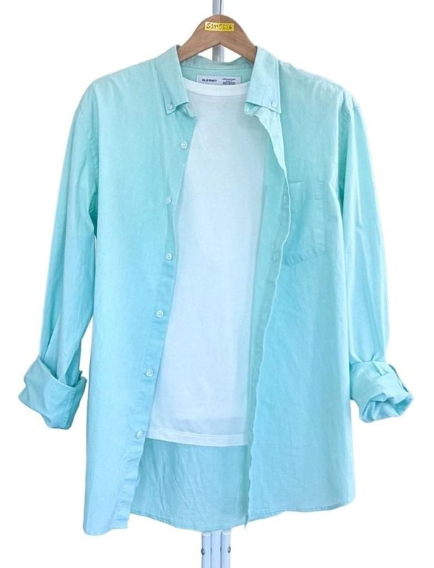 Old Navy Men's  Slim Fit Built-In Flex Long Sleeve Button-Down Shirt Large