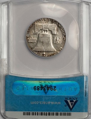 1962 D ANACS  Franklin Half Dollar Struck On a Silver Quarter Mint Error