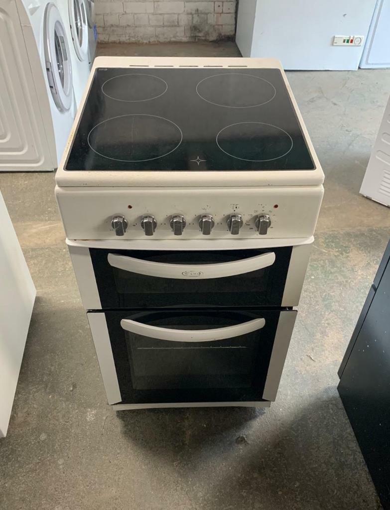 BELLING WHITE 50CM ELECTRIC COOKER DOUBLE OVEN CAN DELIVER in Spondon