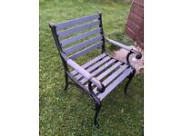 Cast iron chairs pair garden grey black 