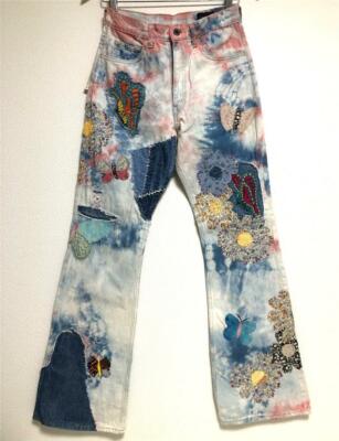 Kapital 12.5oz Crazy Papillon flared jeans denim tie dye